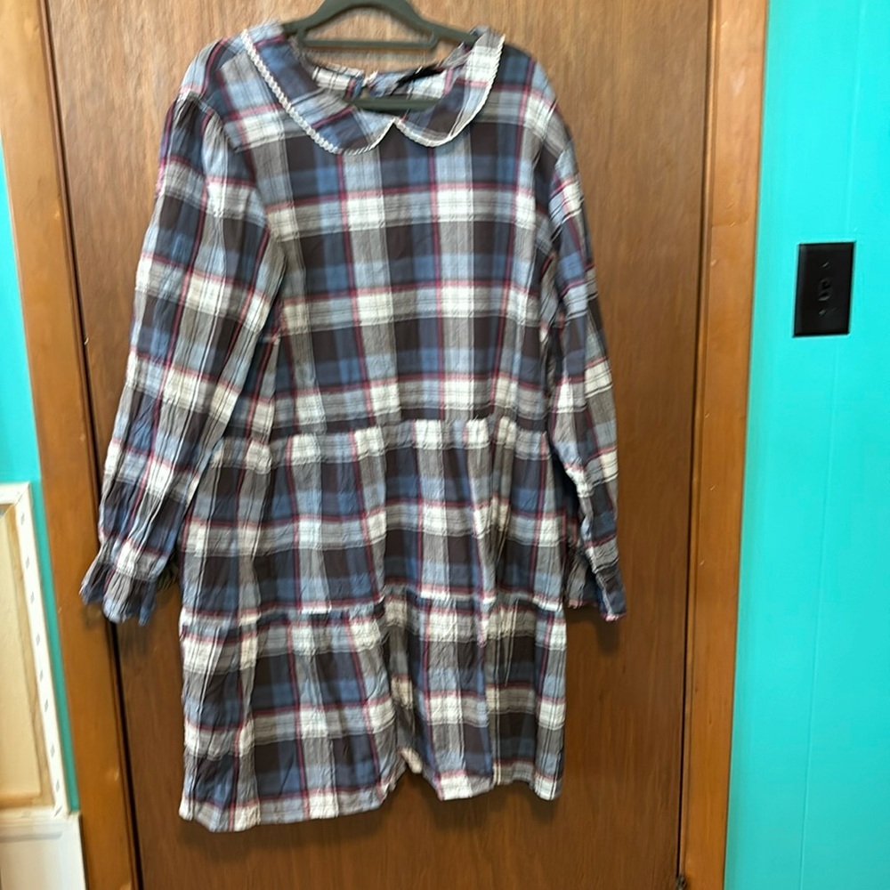Wednesday Girl ASOS two teired plaid babydoll dress. Plus Size 20 EU size 24